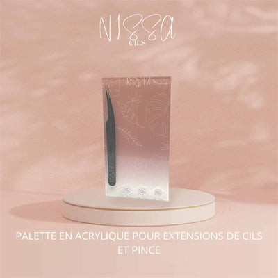 Plaquette en acrylique support pour bande à extensions de cils